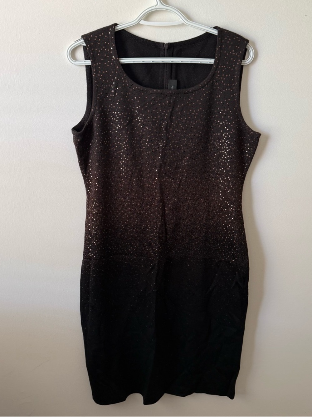 St. John Metallic Ombré Dress Sz 10 Sleeveless Knit Wool Luxury Cocktail